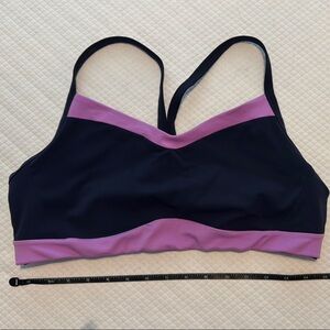 Women's Black and Purple Sports Bra